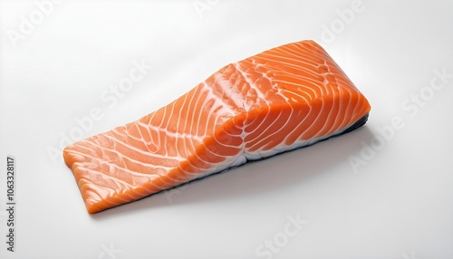 Raw salmon meat isolated on white background