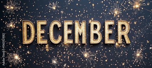 December Sparkles Festive Gold Lettering Symbolizing New Beginnings and Holiday Season