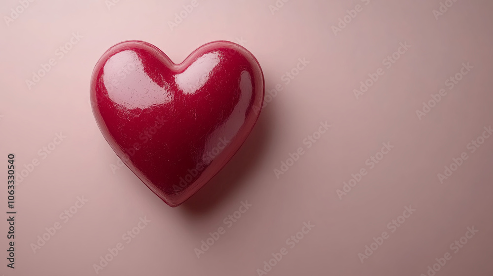 3D Beautiful red heart closeup, Valentine's Day 3D Beautiful red heart closeup, Valentine's Day