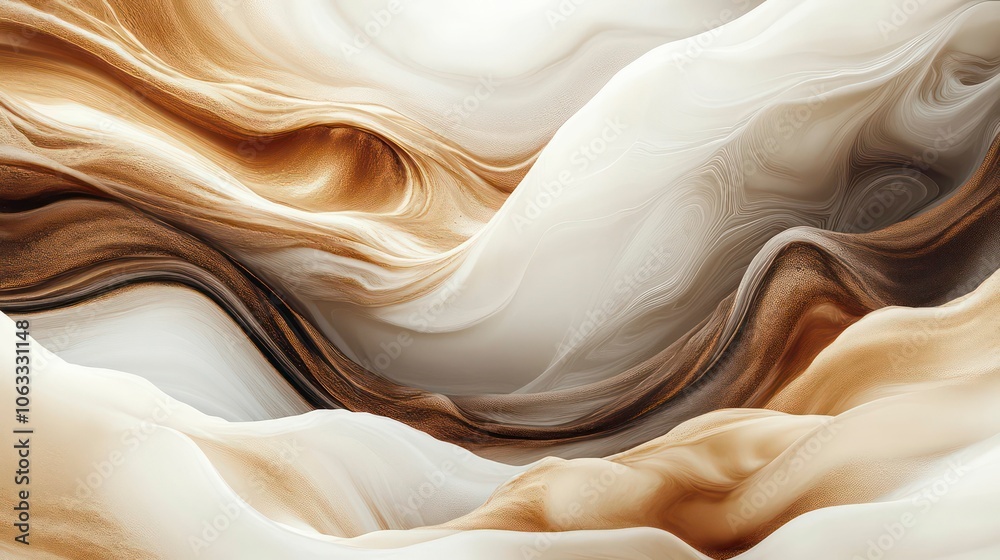 abstract wavy flowing fluid with soft textures and coffee colored tones abstract wavy flowing fluid with soft textures and coffee colored tones