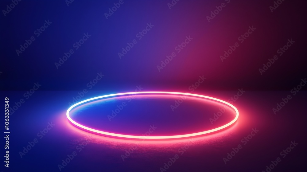 Minimalist Neon Halo in Dark Backdrop for Modern Product Display