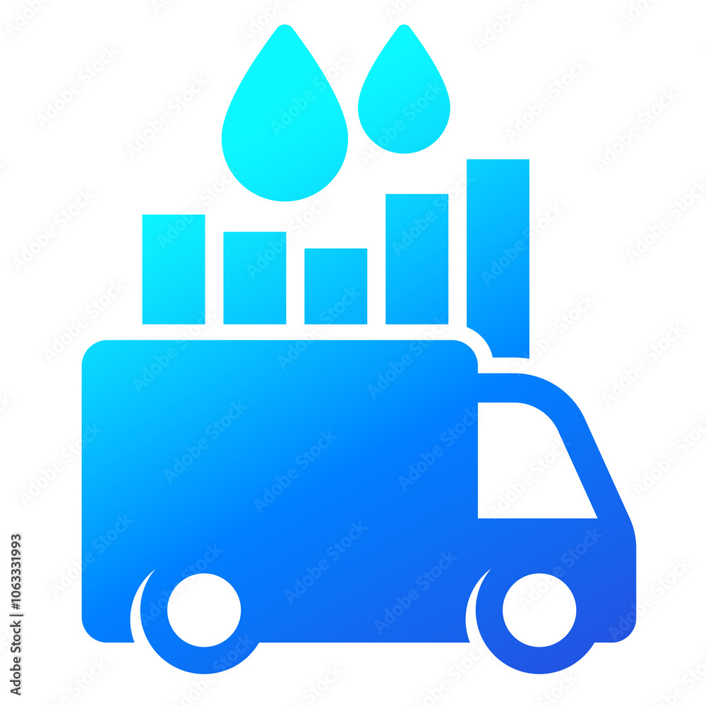 Obraz premium fuel consumption icon with van