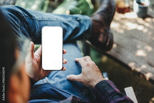 Принти на полотні cell phone blank white screen mockup