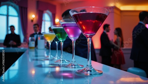 Close-up cocktail scene at a business party in Eastern Europes Baltic city of Riga Lativa photo