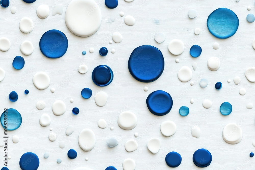background of blue and white drops of different sizes and shapes. background of blue and white drops of different sizes and shapes.
