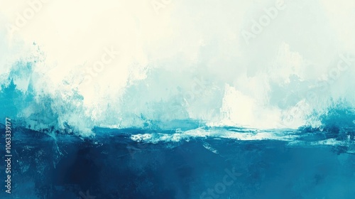 Abstract art painting of an ocean coast, creating a vibrant and trendy background image perfect for various creative projects, with ample copy space for added text.