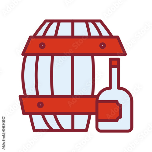 Wine Barrel Vector Icon