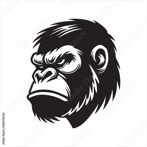 Wallpaper Mural Gorilla Head Silhouette Clipart Design - Gorilla Face Vector illustration
 Torontodigital.ca