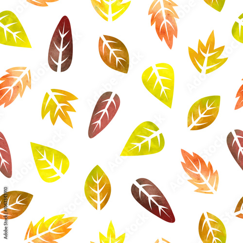 Watercolor abstract autumn ...