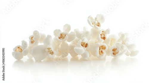 Isolated white transparent popcorn on a white background