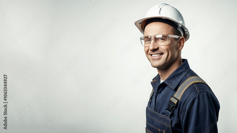 Proud engineer with working uniform isolated on white background Proud engineer with working uniform isolated on white background