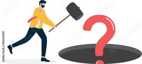 Whac-A-Mole with question mark

