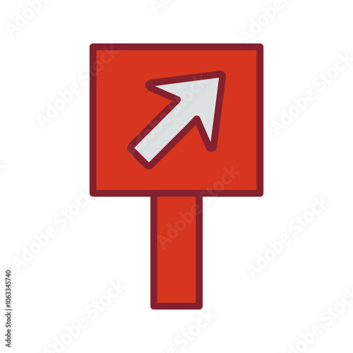 Diagonal Up-Right Arrow Vector Icon