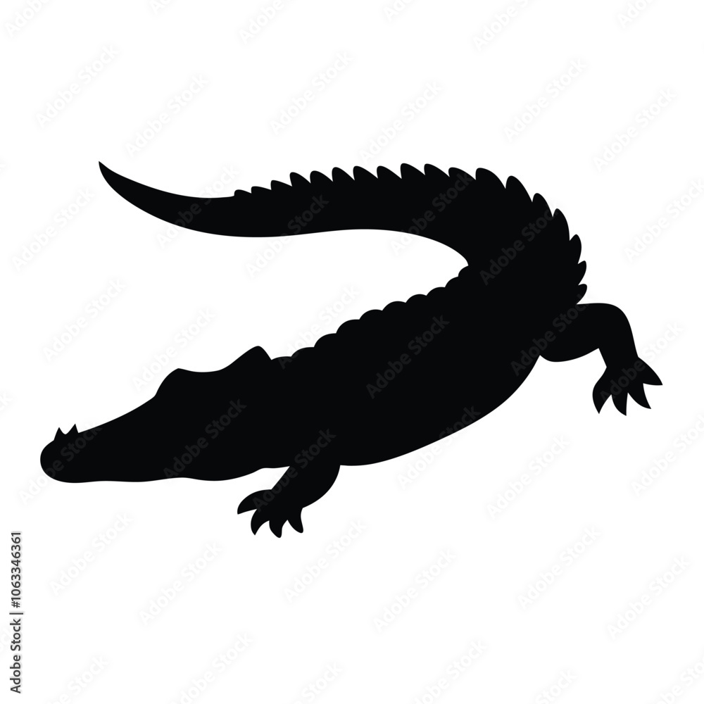 a black silhouette of a crocodile a black silhouette of a crocodile