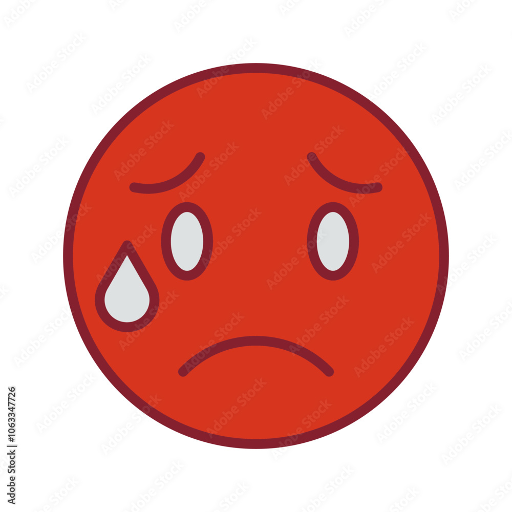 Crying Face Vector Icon Crying Face Vector Icon