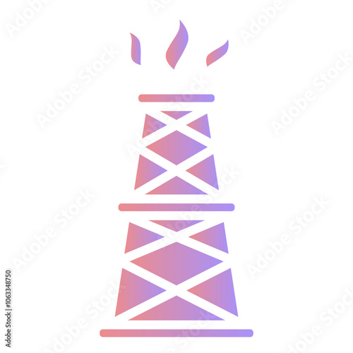 drilling rig icon, gradient vector illustration