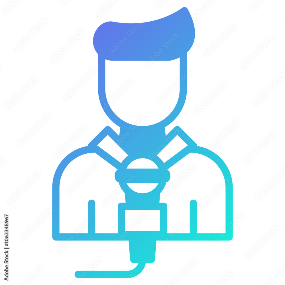 journalist icon, gradient vector illustration journalist icon, gradient vector illustration