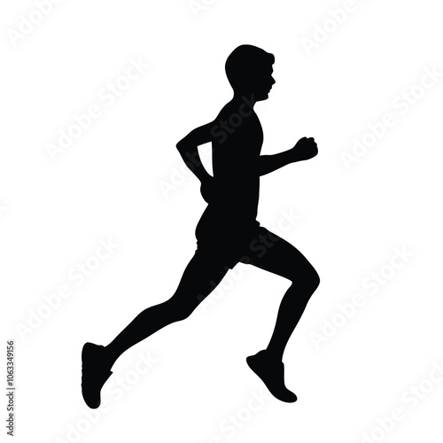 a black silhouette of a person running