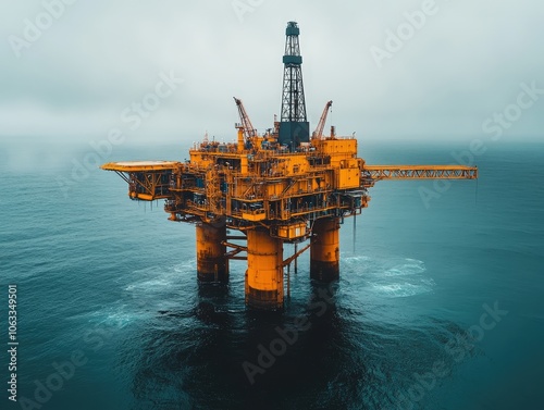 Offshore Oil Rig in Ocean Environment photo