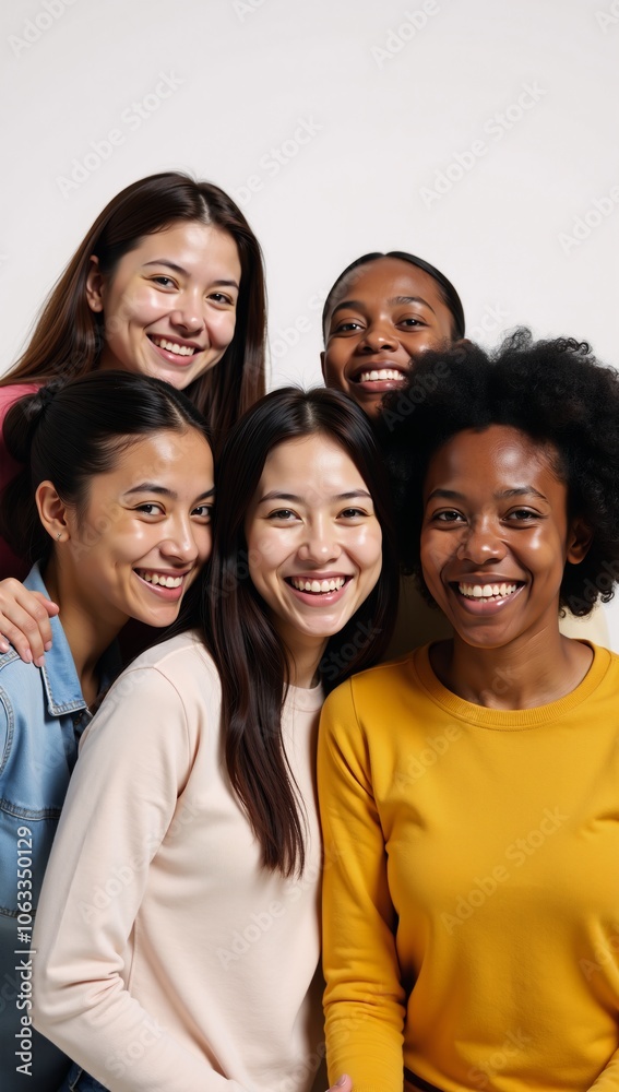 African-American group smile happily against an isolated backdrop afros African-American group smile happily against an isolated backdrop afros