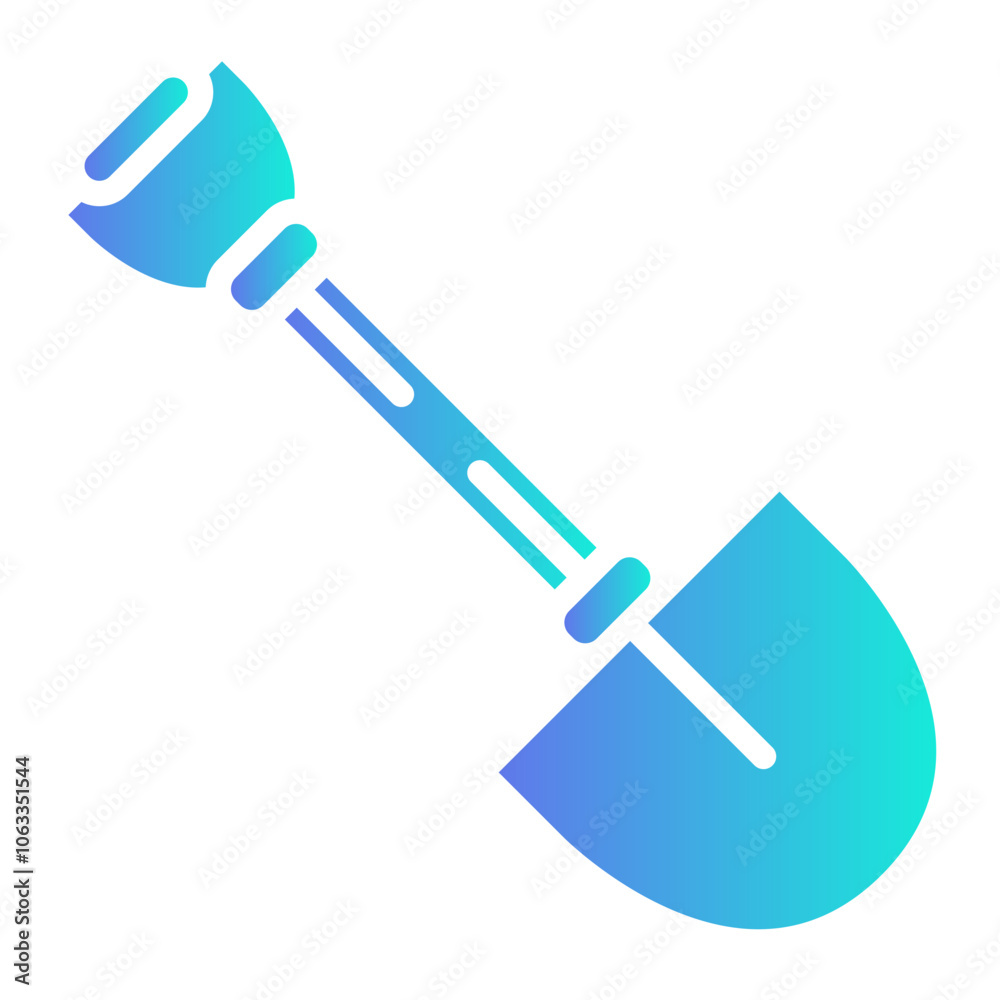 shovel  icon, gradient vector illustration