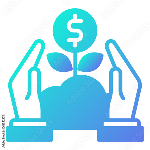 Capital  icon, gradient vector illustration