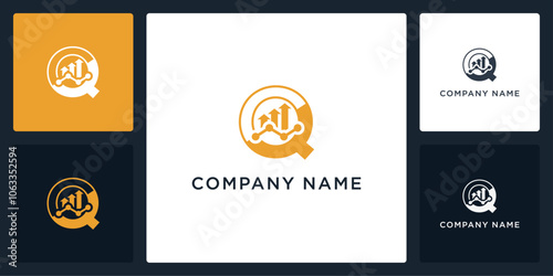 Letter Q accounting logo and icon editable vector