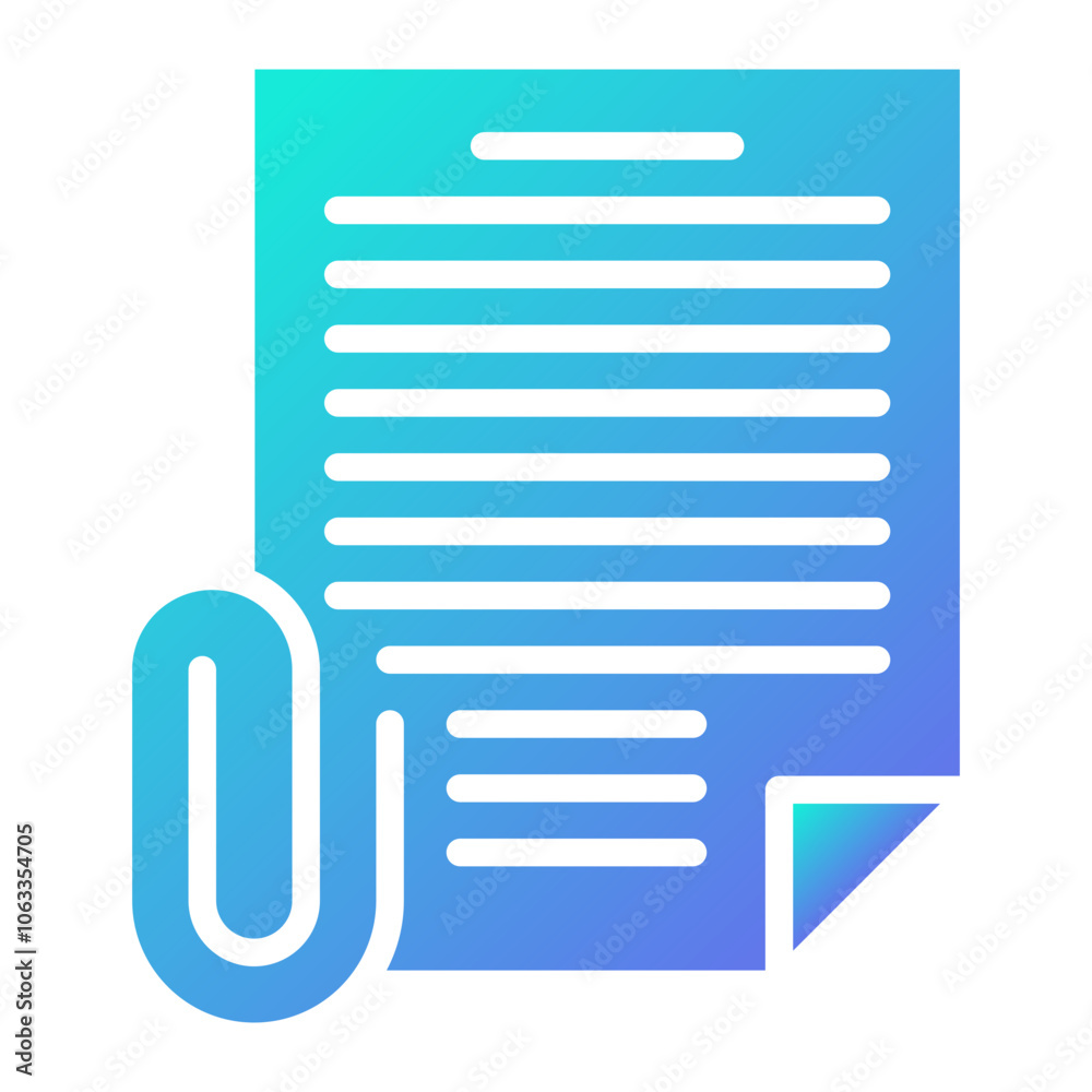 Attachment icon, gradient vector illustration Attachment icon, gradient vector illustration