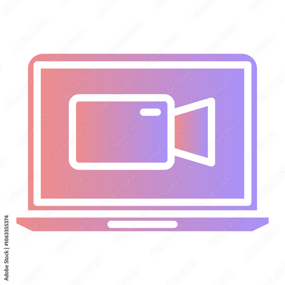 Video chat icon, gradient vector illustration Video chat icon, gradient vector illustration