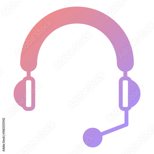  24h support icon, gradient vector illustration