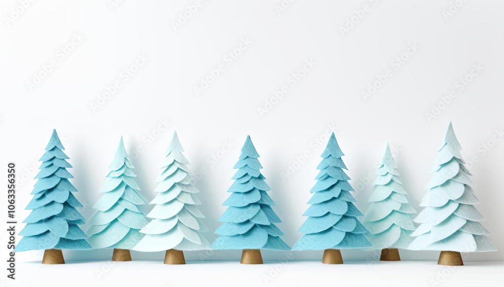 Cute handmade christmas trees with copy space Cute handmade christmas trees with copy space