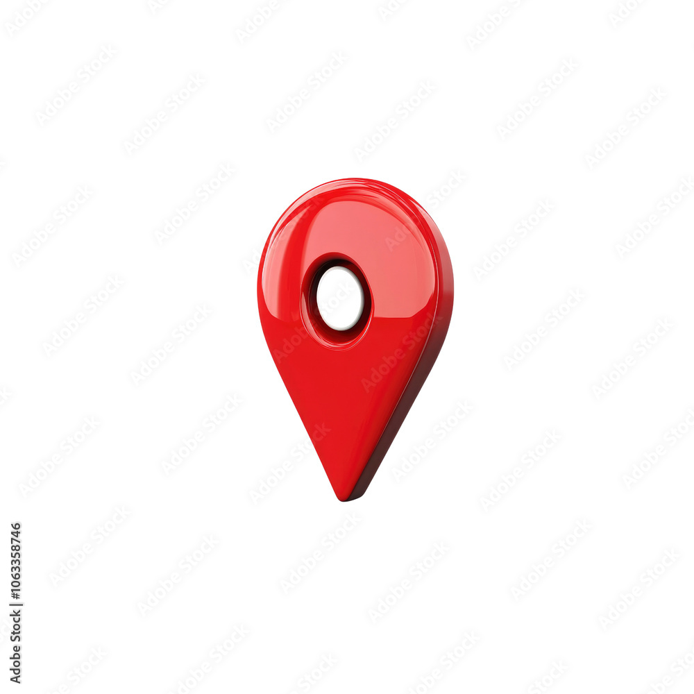 Fototapeta premium Red 3D Location Pin Icon