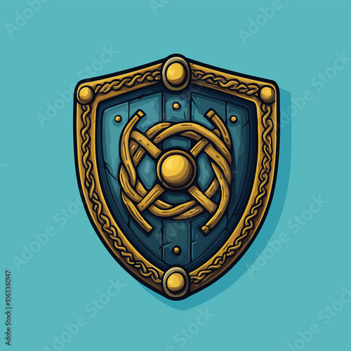 Cute Celtic Warrior Shield with Fine Knotwork and Borders