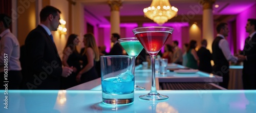 Close-up cocktail scene at a business party in Eastern Europes Baltic city of Riga Lativa photo