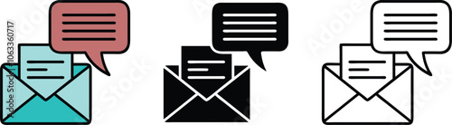 Email Message Notification Icon Design Variations