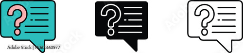 Question Mark Icon In Speech Bubble Variations