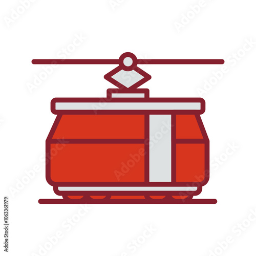 Tram Car Vector Icon