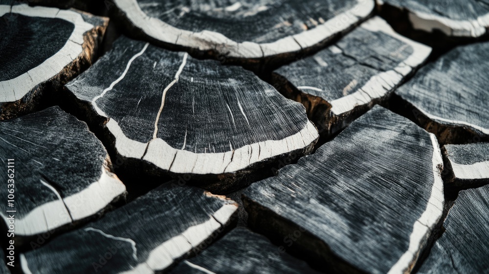 A detailed view of the texture and pattern on a piece of wood