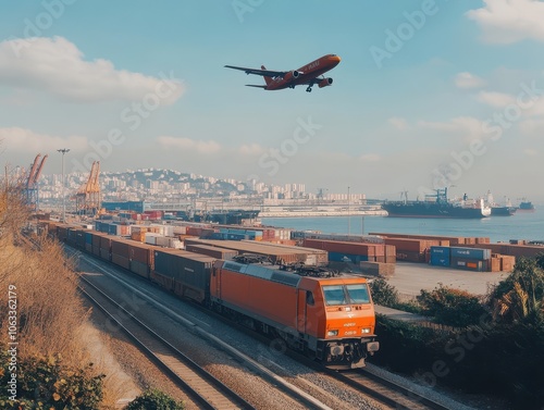 Explore the Dynamic Interaction of Multimodal Transport with Trains Planes and Shipping at the Port