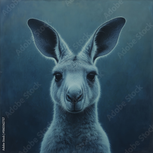 Kangaroo in the Mist: Wildlife Art Print