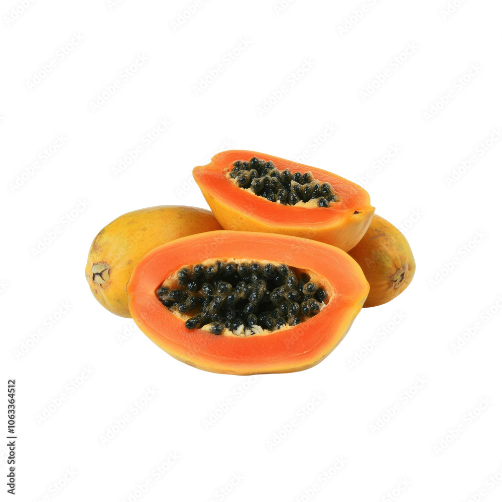 Fresh Ripe Papaya Fruit Slices Fresh Ripe Papaya Fruit Slices
