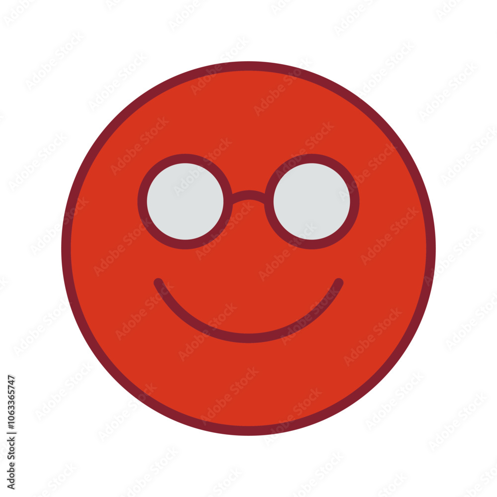 Fototapeta premium Nerd Face Vector Icon