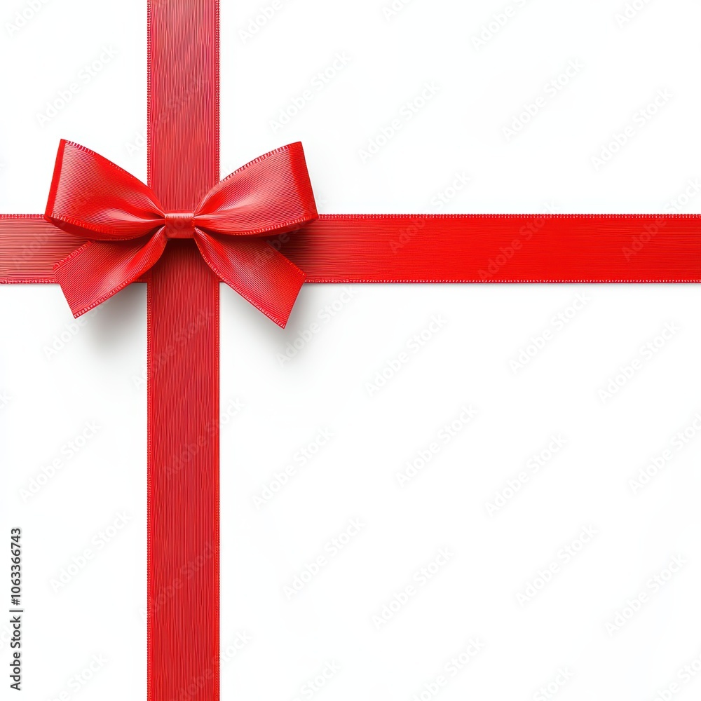 Red Ribbon Bow Isolated on White Background Red Ribbon Bow Isolated on White Background