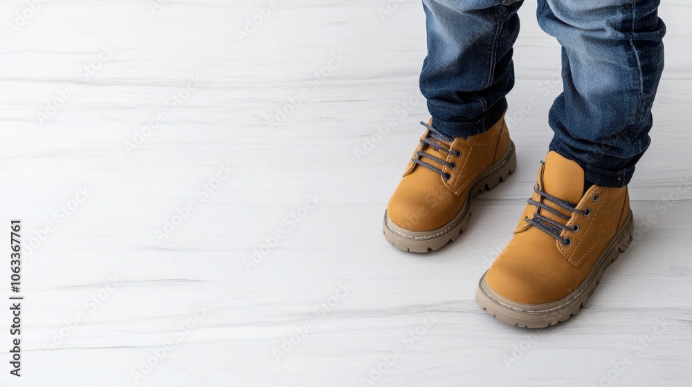 A close-up of a child's sturdy boots and clustered jeans on a light wooden floor, symbolizing innocence and playful adventure. A close-up of a child's sturdy boots and clustered jeans on a light wooden floor, symbolizing innocence and playful adventure.