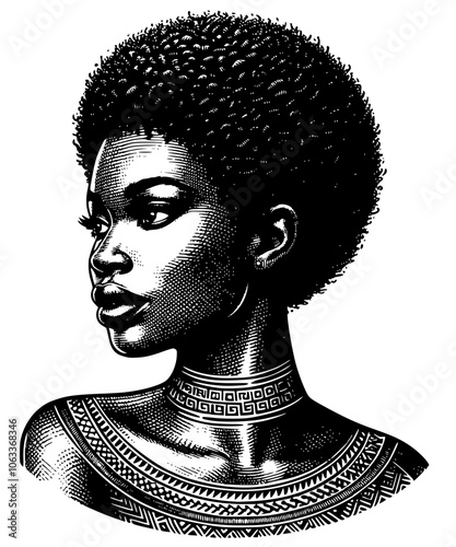portrait of an african woman vector