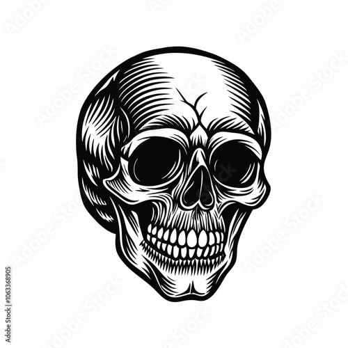 Vintage-Style Skull Illustration Vector