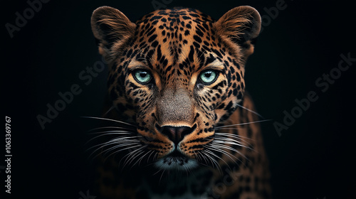 Close-up of a Leopard with Luminous Eyes