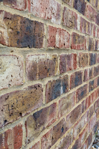 Closeup of Aged Red Brick Wall Texture