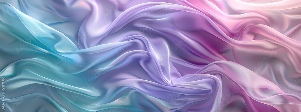 Flowing silk fabric in pastel shades of blue, purple, and pink creates a serene and elegant texture. Flowing silk fabric in pastel shades of blue, purple, and pink creates a serene and elegant texture.