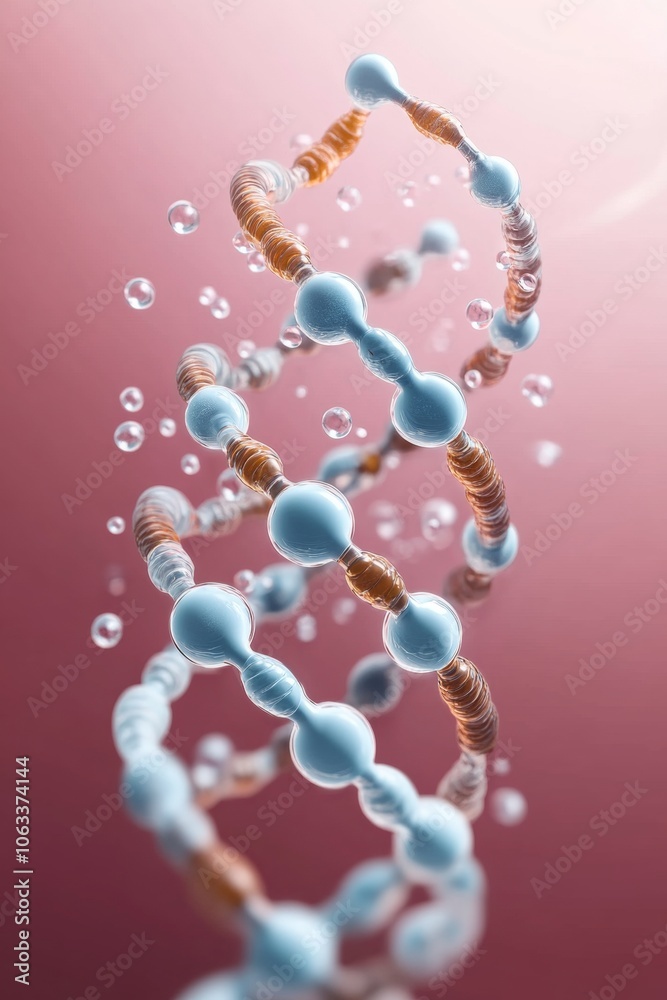 DNA Helix Structure with Sparkling Particles A Vision of Genetic Science and Hydration DNA Helix Structure with Sparkling Particles A Vision of Genetic Science and Hydration
